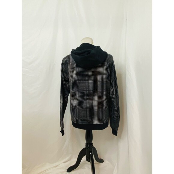 Women's Small Hoodie Nike Black White Check Full Zip Fleece Lined Athletic - Picture 4 of 9